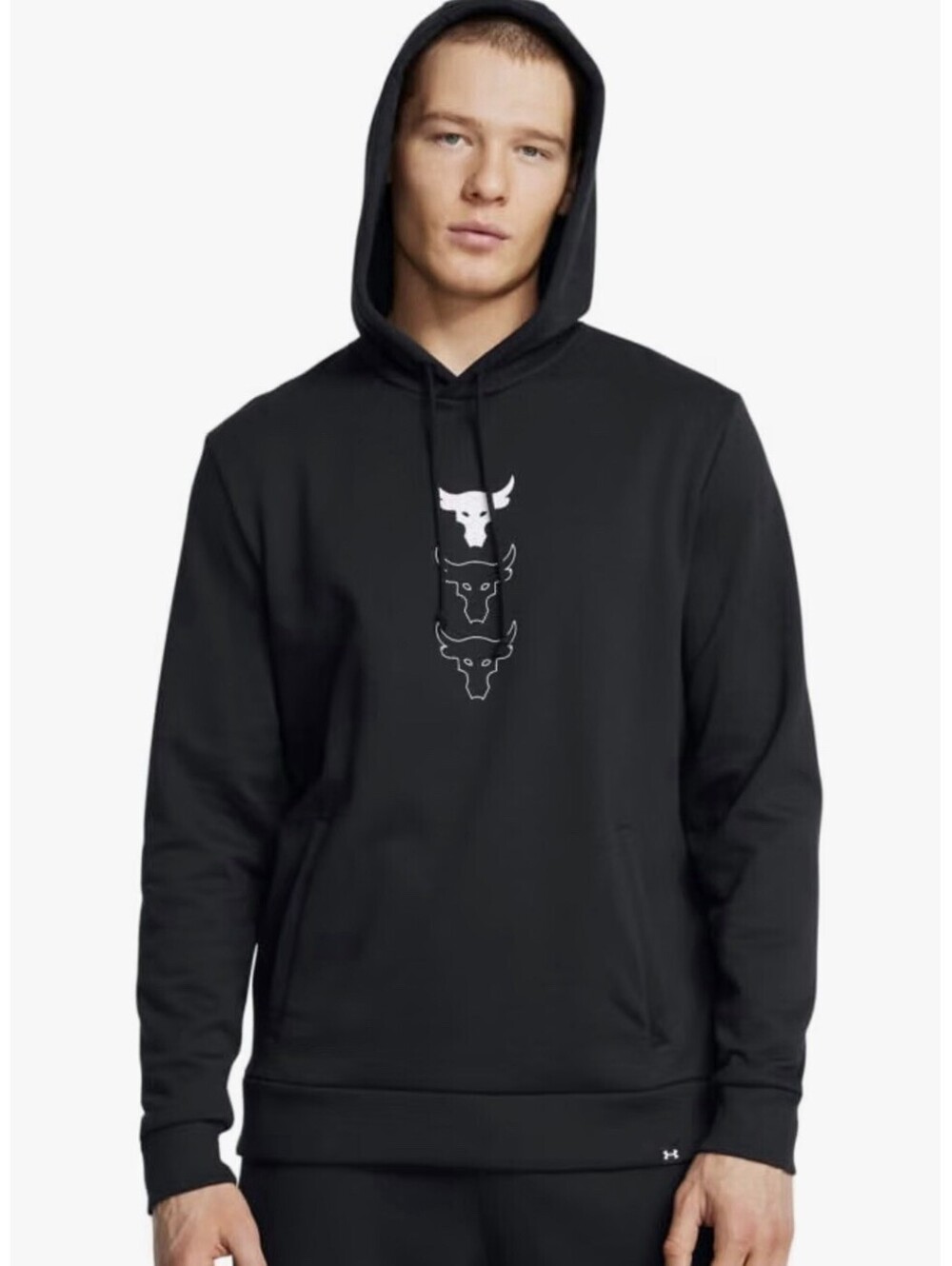 Under Armour Project Rock Rival Fleece Hoodie Men’s L Black/White